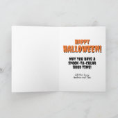 Vintages Schwarzes Widow-Spieglein Halloween Feiertagskarte (Innenseite)