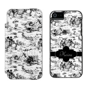 Vintages Schwarzweiss-Land Toile Incipio Watson™ iPhone 5 Geldbörsen Hülle