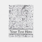 Vintages Schwarzweiß-Musiknote-Muster Fleecedecke (Vorderseite)