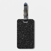 Vintages Schwarzweiss-Schreibens-abstrakte Kunst Gepäckanhänger (Rückseite vertikal)