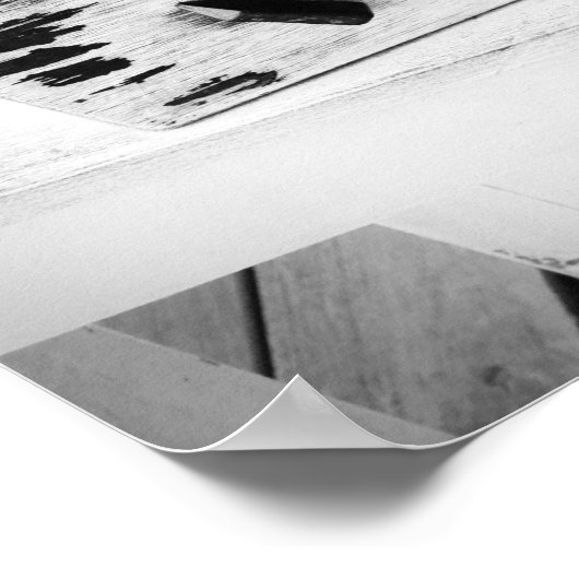 Vintages Schwarzweißfunkgerät Poster (Ecke)