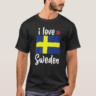 Vintages Schweden Flaggenstolz auf Frauen Kinderhi T-Shirt