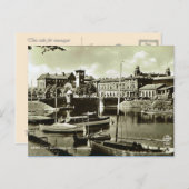 Vintages Schweden, Hafen von Malmo Postkarte (Vorne/Hinten)