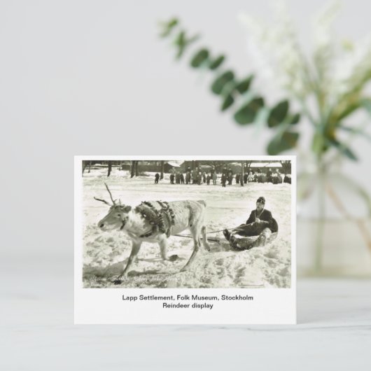 Vintages Schweden, Lapp-Siedlung, Volksmuseum, Postkarte (Stehend Vorderseite)