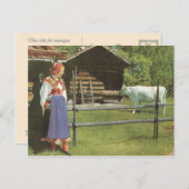 Vintages Schweden, traditionelle Landschaftszunge Postkarte (Vorne/Hinten)