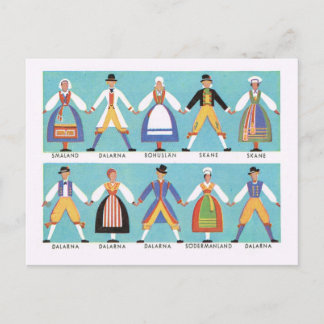 Vintages Schweden, traditionelles schwedisches Vol Postkarte