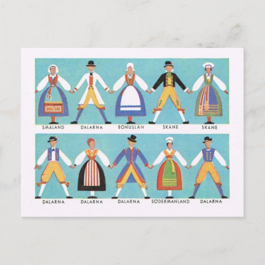 Vintages Schweden, traditionelles schwedisches Vol Postkarte (Vorderseite)