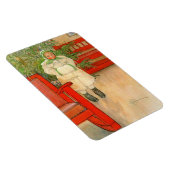 Vintages Schwedisches Mädchen mit Muff Christmas Magnet (Rechte Seite)