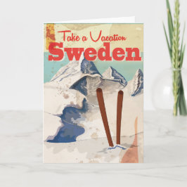 Vintages schwedisches Reiseplakat Feiertagskarte