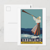 Vintages schwedisches Reiseplakat Postkarte (Vorne/Hinten)