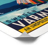 Vintages schwedisches Reiseplakat, Retro Print Poster (Ecke)