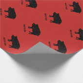 Vintages Schwein-Silhouette Geschenkpapier (Ecke)