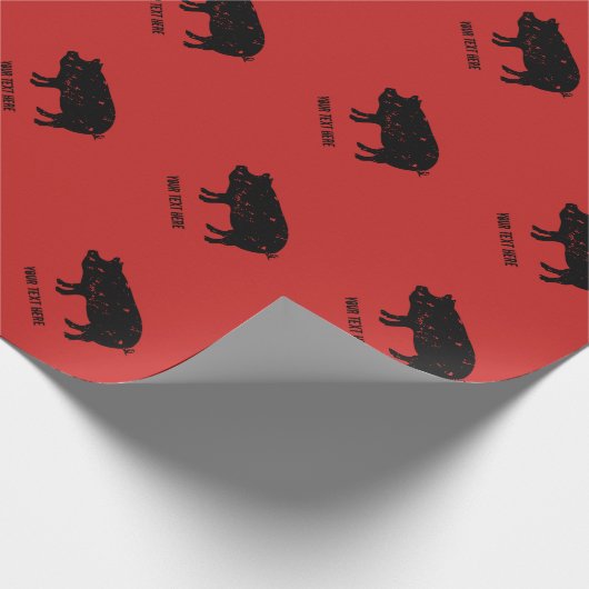 Vintages Schwein-Silhouette Geschenkpapier (Ecke)