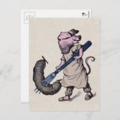 Vintages Schwein und Wurst Postkarte (Vorne/Hinten)