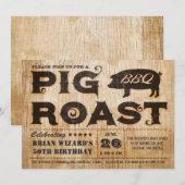 Vintages Schweinefleisch GRILLEN Geburtstag Einlad Einladung (Vorne/Hinten)