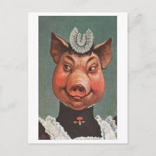 Vintages Schweinefleisch in Jungfernhäusern einhei Postkarte