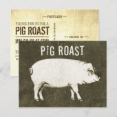 Vintages Schweinegrippe Postkarte Einladung V (Vorne/Hinten)