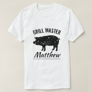 Vintages Schweinelogo GRILLEN t Shirt für Grillme