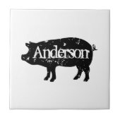 Vintages Schweineschälchen Fliese (Vorderseite)