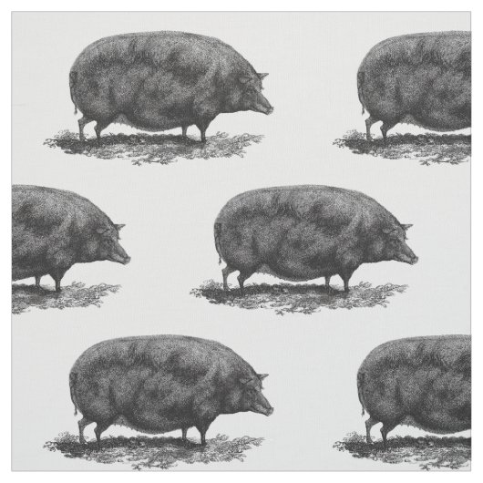 Vintages Schweinradierungsgewebe Stoff (Muster)