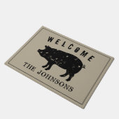 Vintages SchweinVieh-Gewohnheitswillkommen Fußmatte (Schrägansicht)
