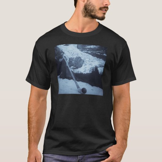 Vintages Schweizer Alphorn Gebläse T-Shirt (Vorderseite)