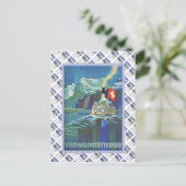 Vintages Schweizer Bahnhofposter, Vierwaldstatters Postkarte (Stehend Vorderseite)