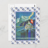 Vintages Schweizer Bahnhofposter, Vierwaldstatters Postkarte (Vorne/Hinten)