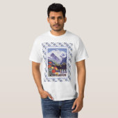 Vintages Schweizer Bahnplakat Interlaken T-Shirt (Vorne ganz)