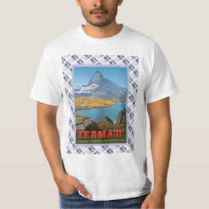 Vintages Schweizer Bahnplakat Zermatt, Matterhorn T-Shirt