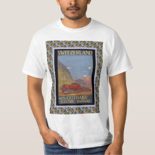 Vintages Schweizer Eisenbahn-St. Gotthard T-Shirt