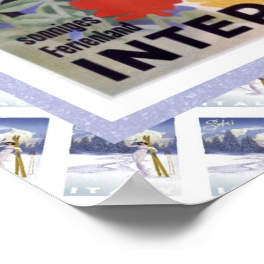 Vintages Schweizer Eisenbahnplakat Interlaken Poster (Ecke)