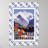 Vintages Schweizer Eisenbahnplakat Interlaken Poster (Vorne)