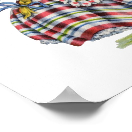 Vintages Schweizer Mädchenkleid Poster (Ecke)