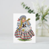 Vintages Schweizer Mädchenkleid Postkarte (Stehend Vorderseite)