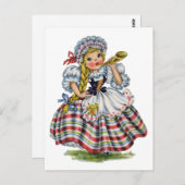 Vintages Schweizer Mädchenkleid Postkarte (Vorne/Hinten)