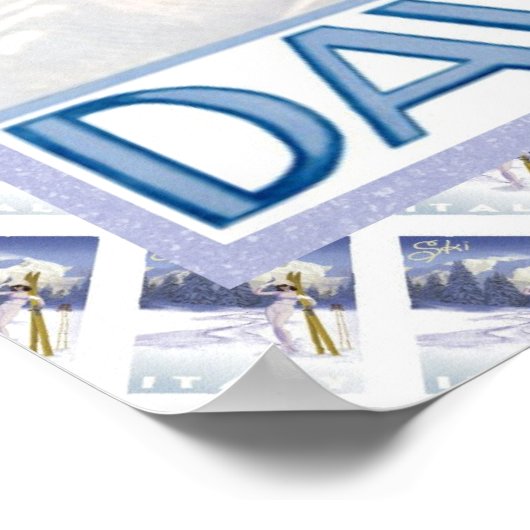 Vintages Schweizer Poster Davos (Ecke)