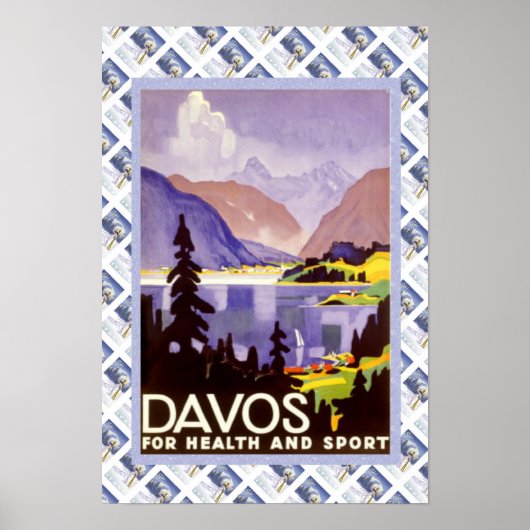 Vintages Schweizer Poster Davos für Gesundheit und (Vorne)