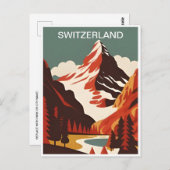 Vintages Schweizer Skigebiet Wintertour Europa Postkarte (Vorne/Hinten)