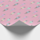 Vintages Schwimmbad in Rosa Geschenkpapier (Ecke)