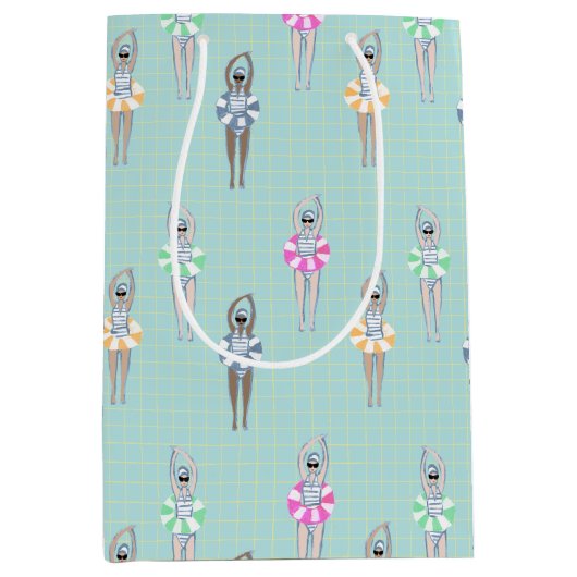 Vintages Schwimmbad Mittlere Geschenktüte (Vorderseite)