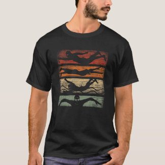 Vintages Schwimmbad schwimmen Girl Baden Wasserpar T-Shirt
