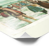 Vintages Schwimmen des Wasserkindes Fotodruck (Ecke)