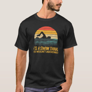 Vintages Schwimmen für Männer Schwimmerinnen T-Shirt