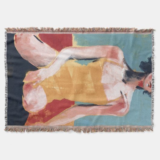 Vintages Schwimmen - Gelber Badeanzug Decke (Vorderseite)