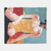 Vintages Schwimmen - Gelber Badeanzug Fleecedecke (Vorderseite (Horizontal))