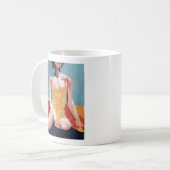 Vintages Schwimmen - Gelber Badeanzug Kaffeetasse (Vorderseite Links)