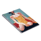 Vintages Schwimmen - Gelber Badeanzug Notizblock (Rechte Seite)