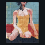 Vintages Schwimmen - Gelber Badeanzug Puzzle<br><div class="desc">Vintag Swim I von Jennifer Paxton Parker. | 139523GG</div>