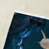 Vintages Schwimmen mit Haien Strandtuch (Beispiel)